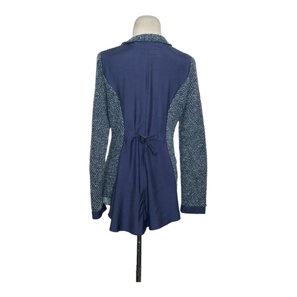 Angel of the North blue grey knit tweed zipper cardigan sweater size small - Picture 11 of 14